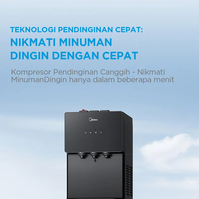 Midea Dispenser Standing Galon Bawah Kompresor Low Watt - Hitam - YL1567B | YL 1567 B